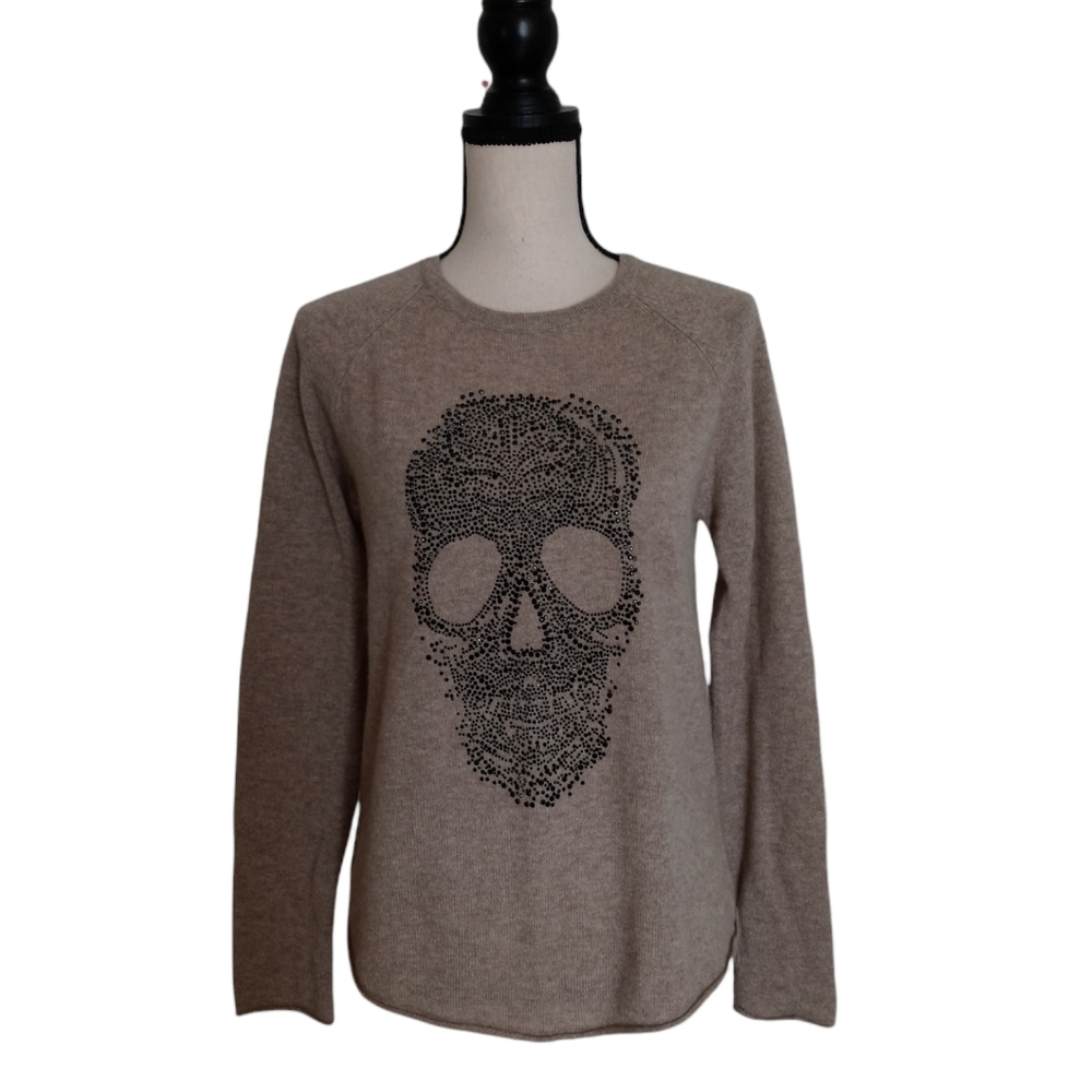 27 Miles Malibu Beaded Skull Cashmere Sweater